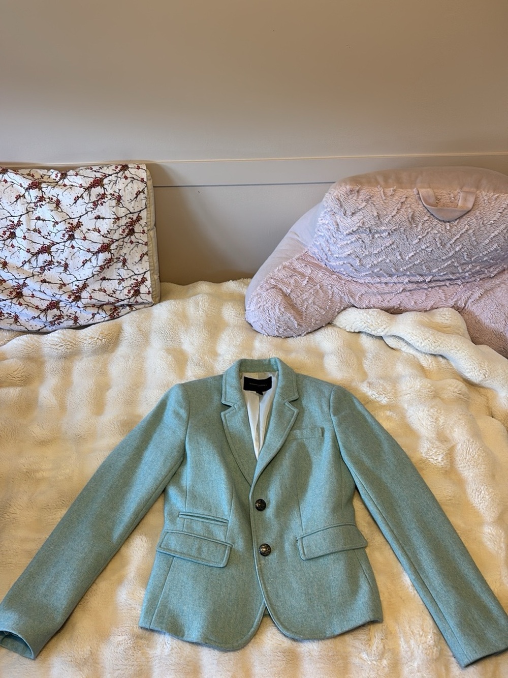 Banana Republic Light Teal Women's Blazer - Tailored Two-Button Jacket